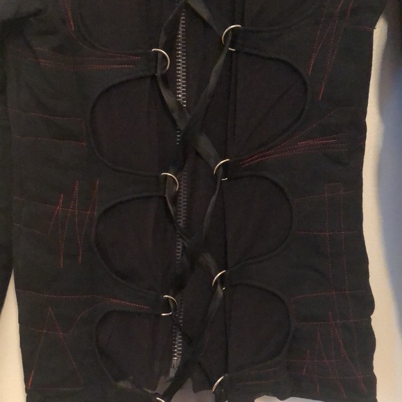 Black hoodie with see through corseted back - Picture 7 of 8